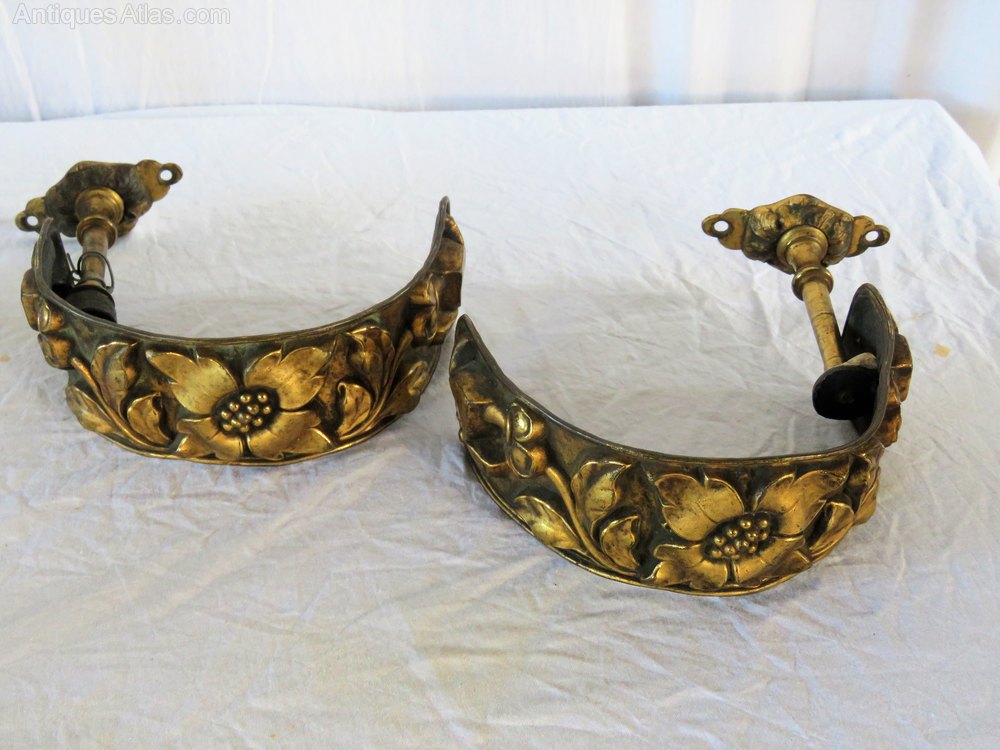 Antiques Atlas 2 Pairs Of Victorian Gilt Brass Curtain Tie Backs