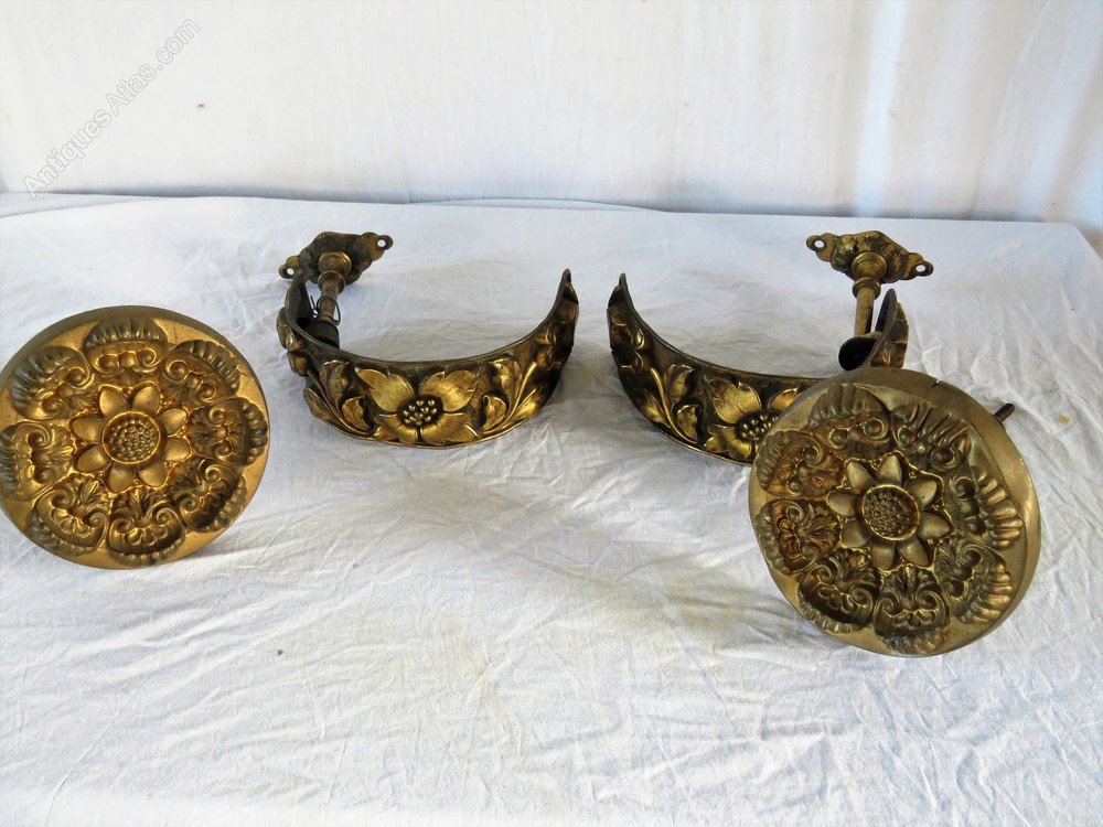 Antiques Atlas 2 Pairs Of Victorian Gilt Brass Curtain Tie Backs