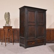 17th Century Panelled Oak Livery Cupboard