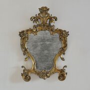 18th Century Italian Gilt Rococo Cartouche Mirror