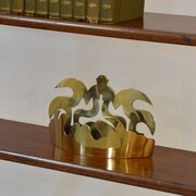 19th Century Ornate Brass crown Wall Pocket