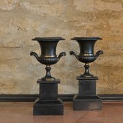 A Pair Of Grand Tour Bronze And Ormolu Urns