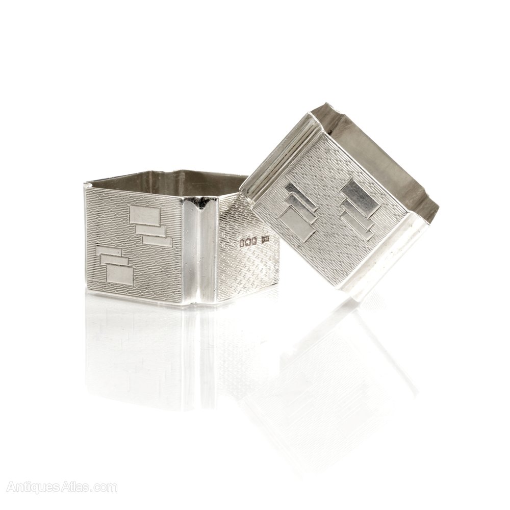 Antiques Atlas A Pair Of Silver Art Deco Napkin Rings