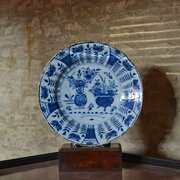 A Blue And White Delft Charger