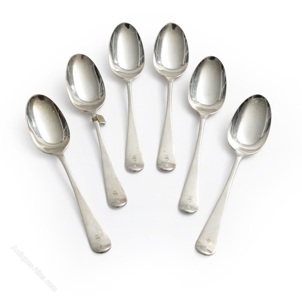 Antiques Atlas A Set Of Six Old English Pattern Silver Spoons