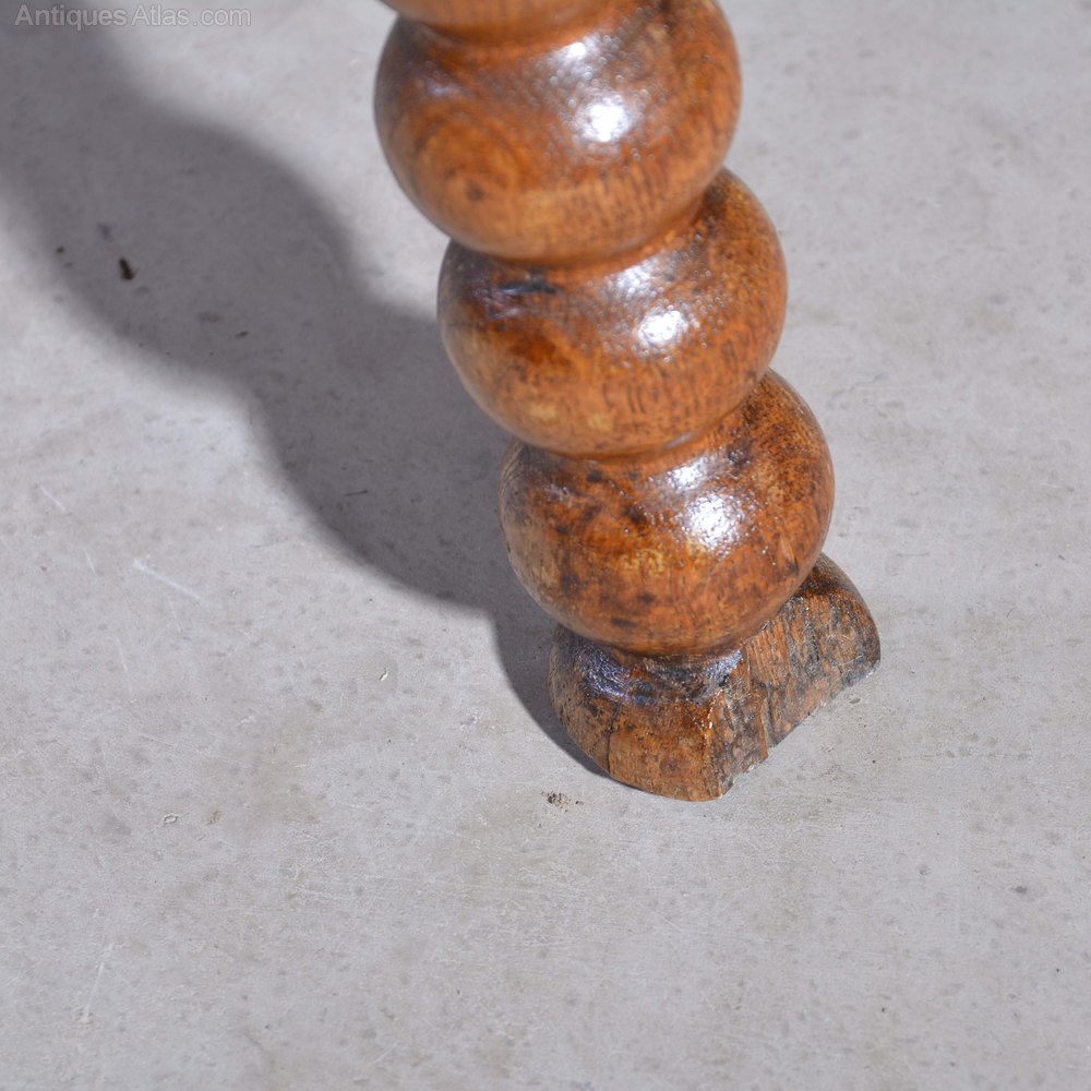 A Yellow Oak Octagonal Bobbin Tripod Side Table - Antiques Atlas
