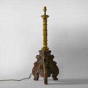 Flemish 17th Century Carved Oak Lamp