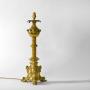 French Gothic Brass Candlestick Lamp