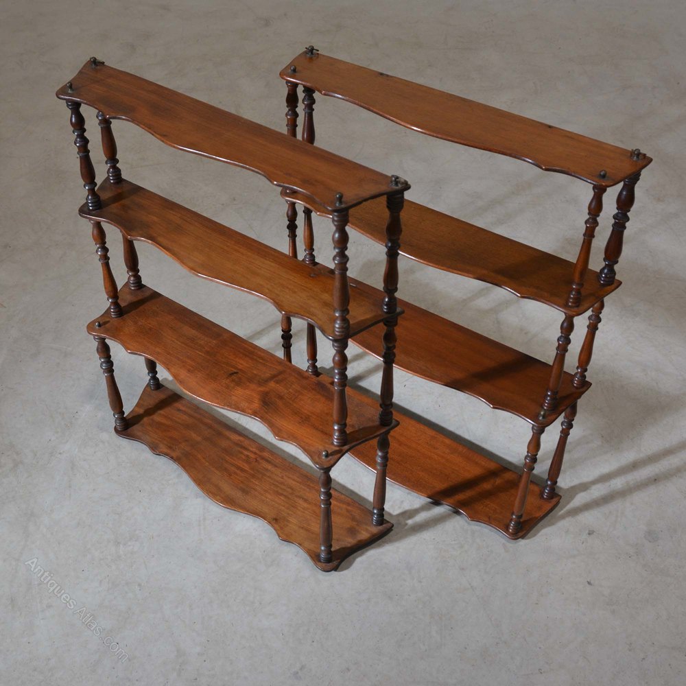 Matched Pair Of Walnut Hanging Shelves Antiques Atlas