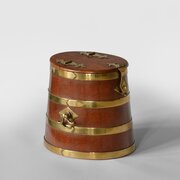 Miniature Georgian brass bound coopered naval rum