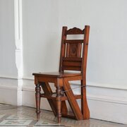 Walnut Aesthetic Movement Library Chair Steps