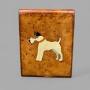 French Art Deco Burr Card Case Wire Fox Terrier