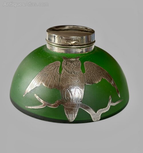 Art Nouveau Owl Inkwell
