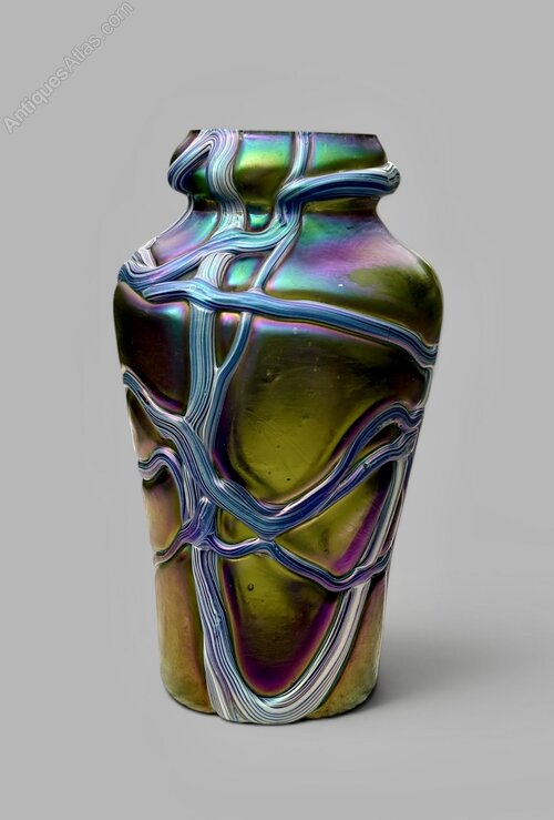 Art Nouveau Pallme Konig Iridescent Glass Vase 2