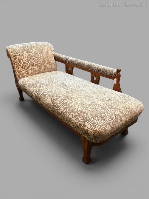 Arts & Crafts Chaise Longue Lounge Reupholstered