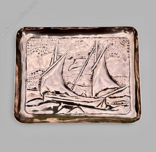 Early Signed Newlyn Copper Pin Dish