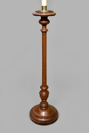 Large Arts Crafts Gothic Oak Candlestick 47" Tall