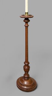 Large Arts & Crafts Gothic Oak Candlestick 44" Tall