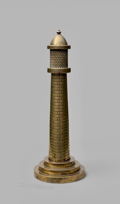  Novelty Brass Lighthouse Table Lighter c1930