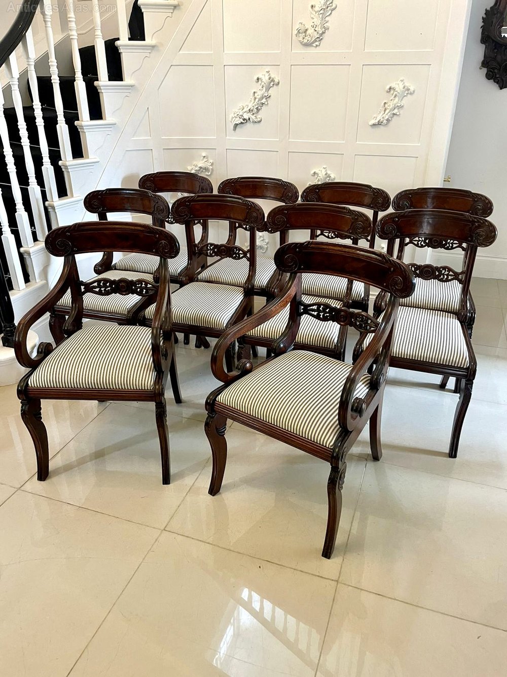 10 Antique Quality Carved Mahogany Dining Chairs Antiques Atlas