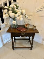 18th Century Antique Quality Carved Oak Side Table