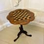 Antique Burr Walnut Inlaid Chess/Lamp Table