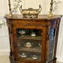 Antique Burr Walnut Inlaid Credenza / Side Cabinet 