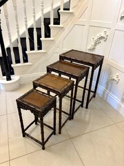 Antique Carved Freestanding Nest Of Tables