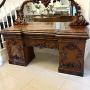 Antique Carved Mahogany Mirror Back Sideboard