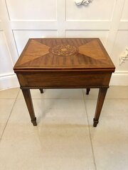 Antique Edwardian Inlaid Folding Game Table 
