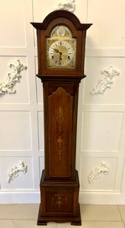 Antique Edwardian Inlaid Mahogany Longcase Clock