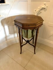 Antique Edwardian Mahogany Octagonal Work Table