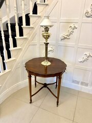 Antique Edwardian Satinwood-Inlaid Lamp Table