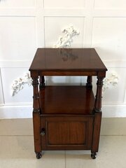 Antique English Victorian Mahogany Bedside Table