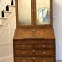 Antique Exceptional Figured Walnut Bureau Bookcase