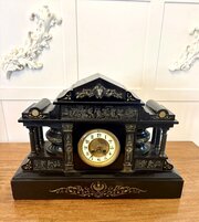 Antique Exceptional Large Marble Mantel Clock