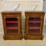 Antique Exceptional Pair of Walnut Pier Cabinets