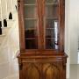 Antique Figured Mahogany Glazed Cupboard Bookcase
