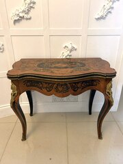 Antique French Kingwood Marquetry Card Table