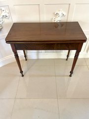 Antique George III Quality Mahogany Fold Over Tea Table