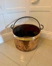 Antique Georgian Copper Log Bin Coal Bucket