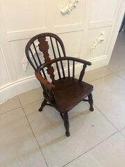 Antique Georgian Elm Childs Windsor Armchair