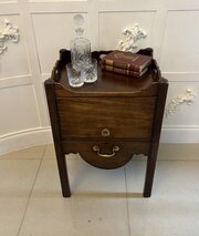 Antique Georgian Mahogany Tray Top Bedside Table