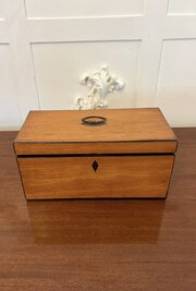 Antique Georgian Satinwood Tea Caddy Box 