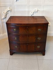 Antique Georgian Style Bow Front Chest Of Drawers