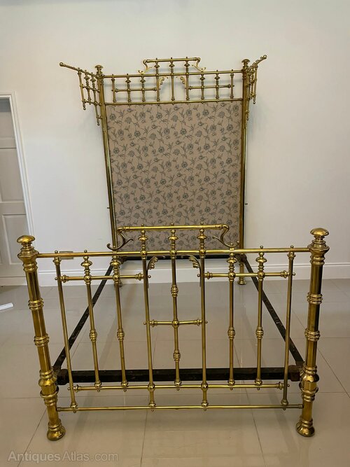 Antique Gilded Solid Brass Half Tester Double Bed as1055a2953 / 1306