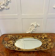Antique Gilt Metal Mirrored Drinks Serving Tray