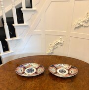 Antique Japanese Meiji Imari Oval Porcelain Dishes