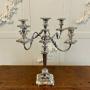 Antique Large Silver Plated Five Branch Candelabra
