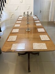 Antique Mahogany 12 Seater 3 Pillar Dining Table